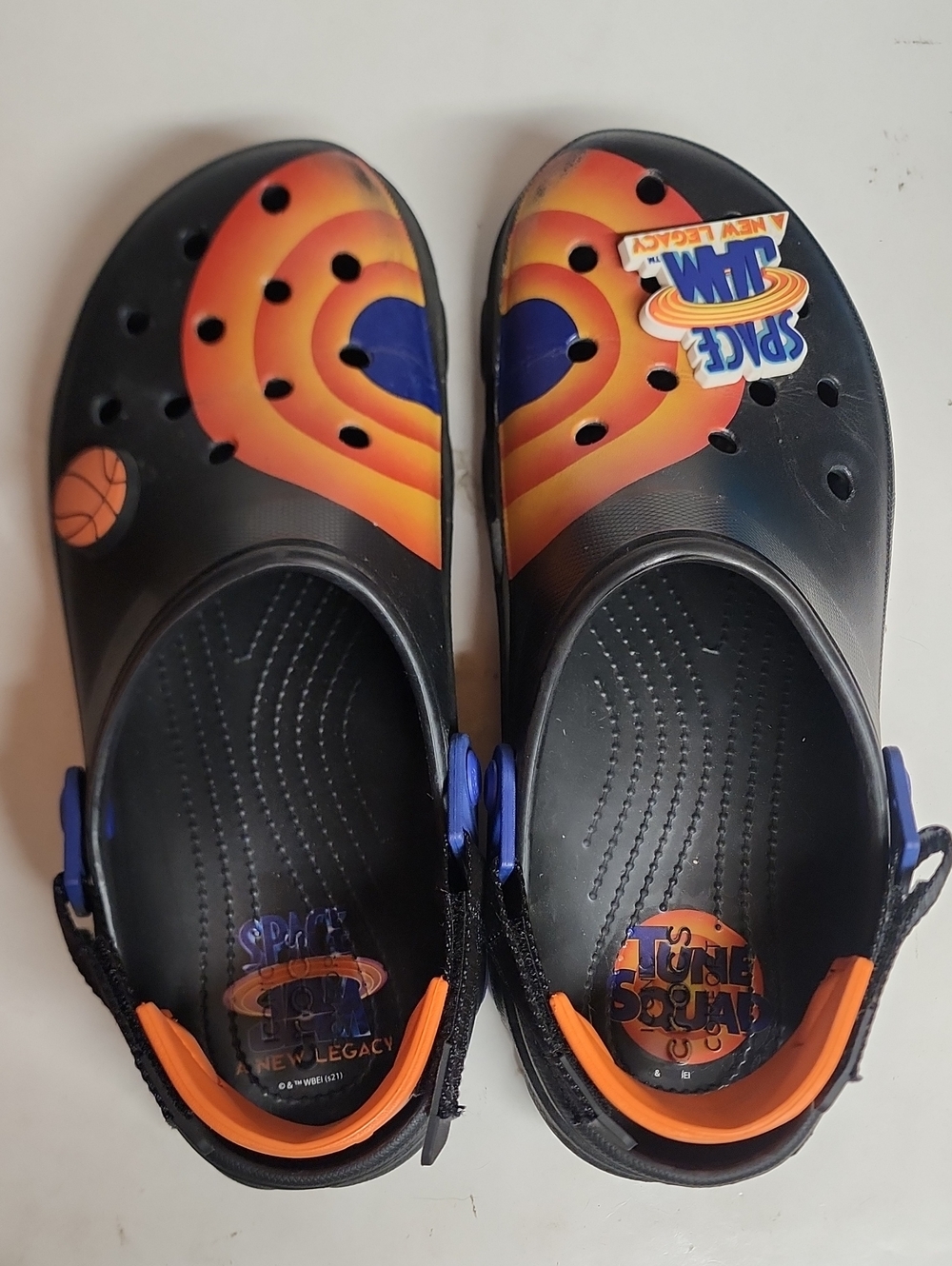 Space Jam RARE Tune Squad Black Clog Shoes with Orange Accent Size M 11 - Picture 7 of 10